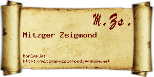 Mitzger Zsigmond névjegykártya